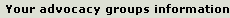 Add your Advocacy Group